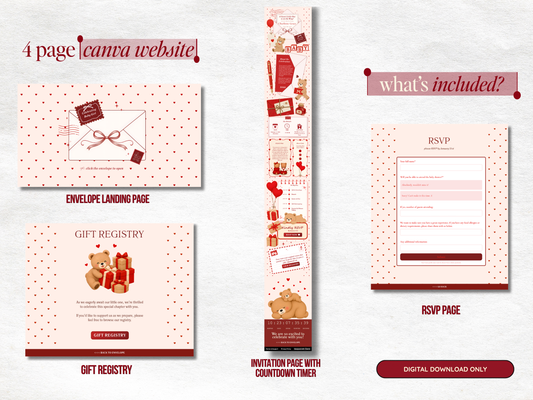 Red Bear Baby Shower Website