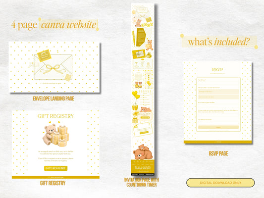 Yellow Bear Baby Shower Website