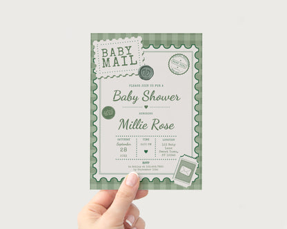 Baby Mail Baby Invitation - Green