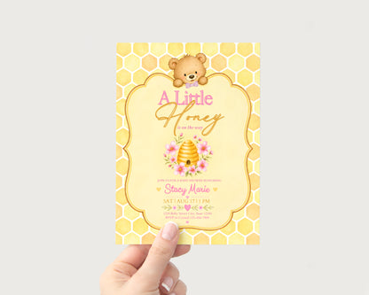 A Little Honey Baby Invitation - Pink