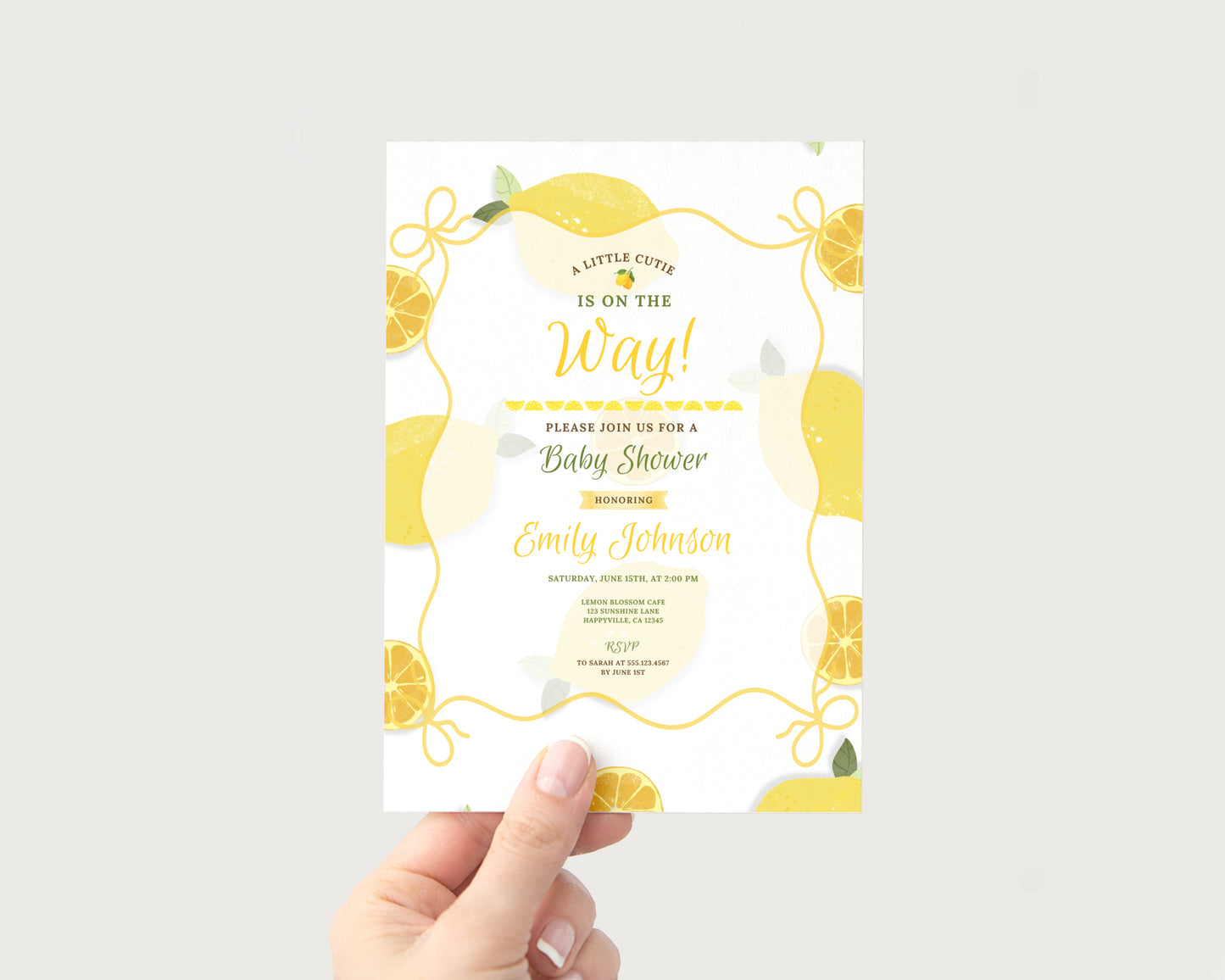 Lemon Baby Invitation