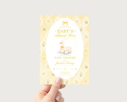 Silly Goose Baby Invitation - Yellow