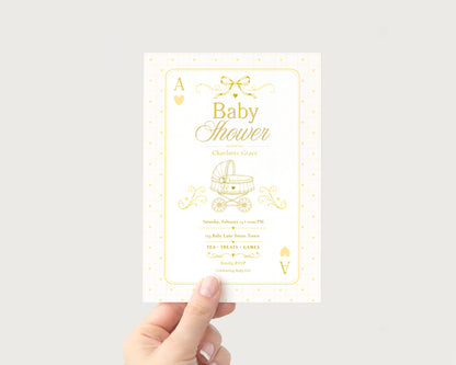 Card Deck Baby Invitation - Yellow