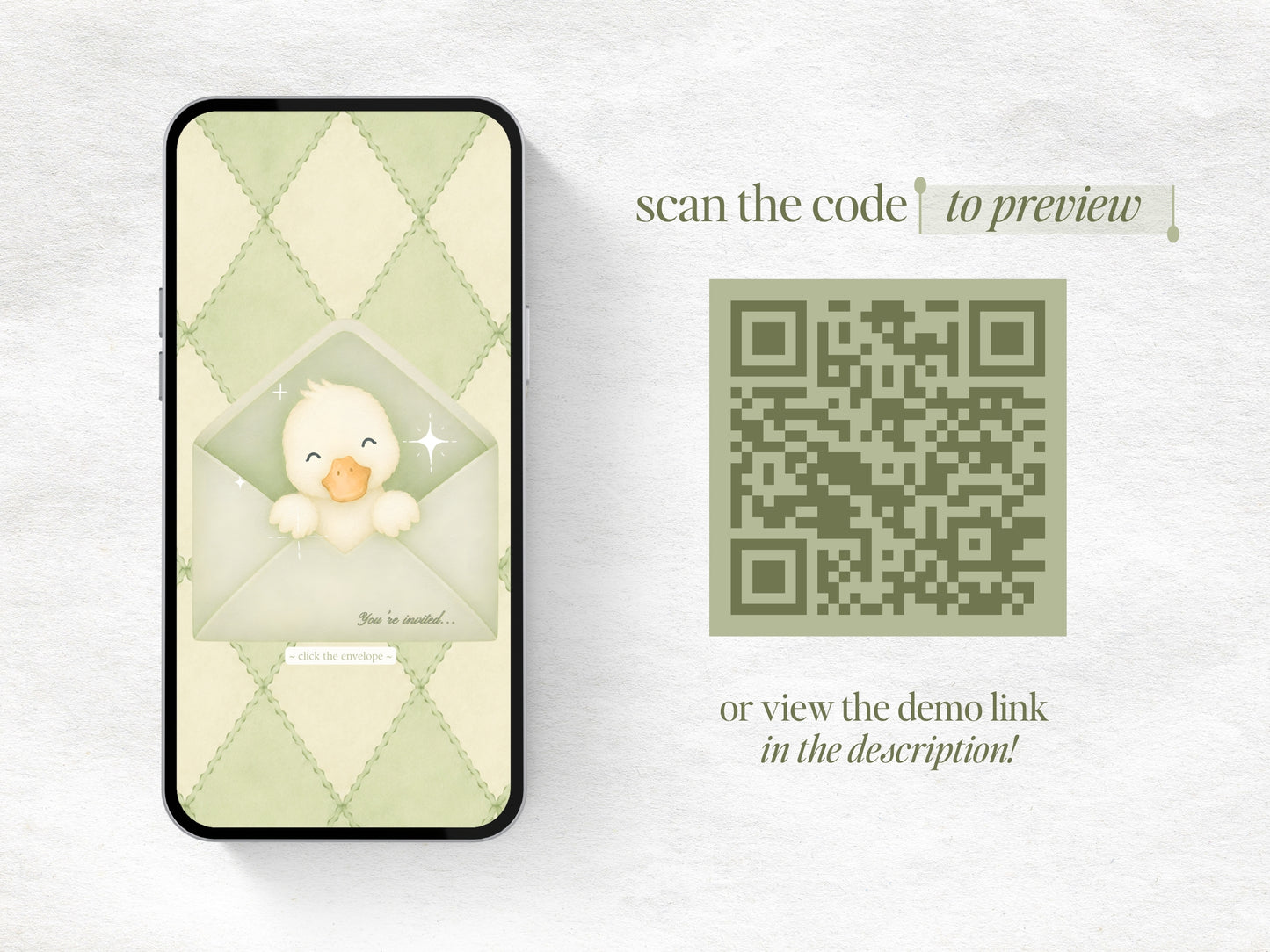 Silly Goose Baby Shower Website - Sage Green