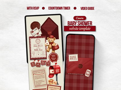 Baby Mail Baby Shower Website - Red