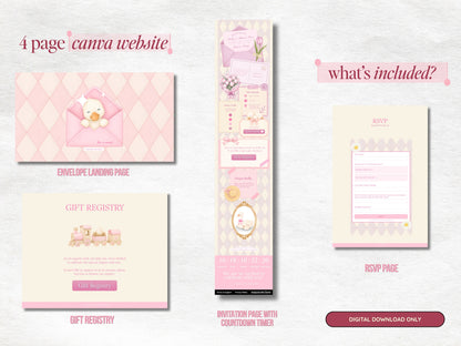 Silly Goose Baby Shower Website - Pink