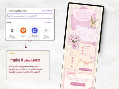 Silly Goose Baby Shower Website - Pink