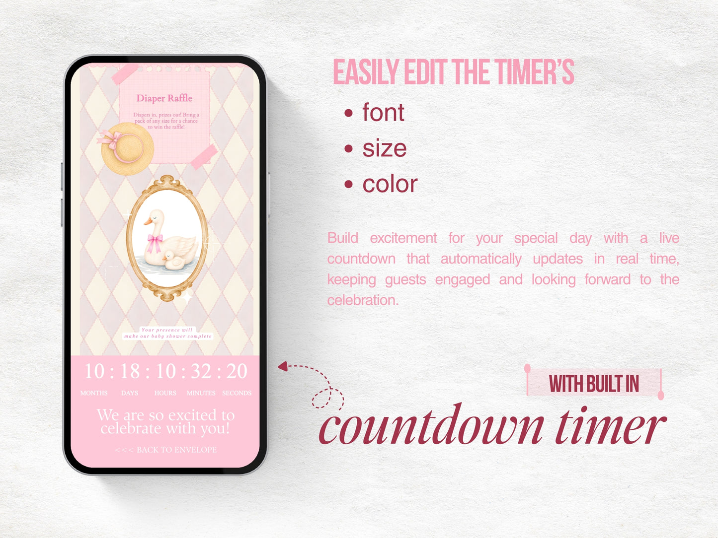Silly Goose Baby Shower Website - Pink