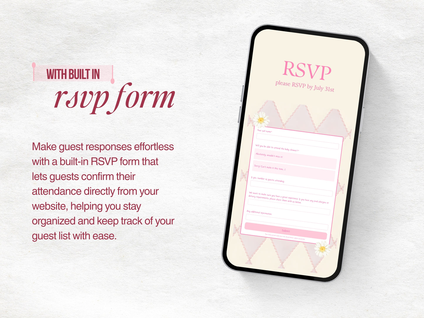 Silly Goose Baby Shower Website - Pink