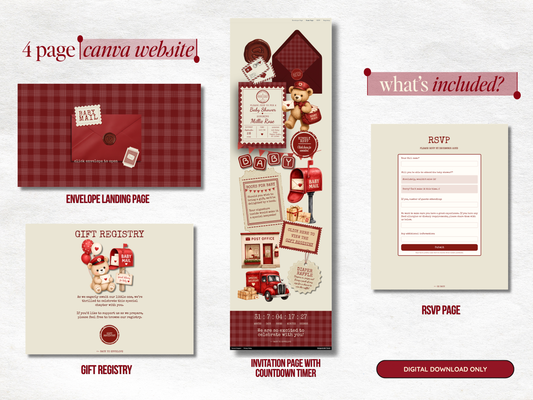 Baby Mail Baby Shower Website - Red