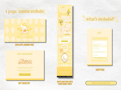 Silly Goose Baby Shower Website - Yellow