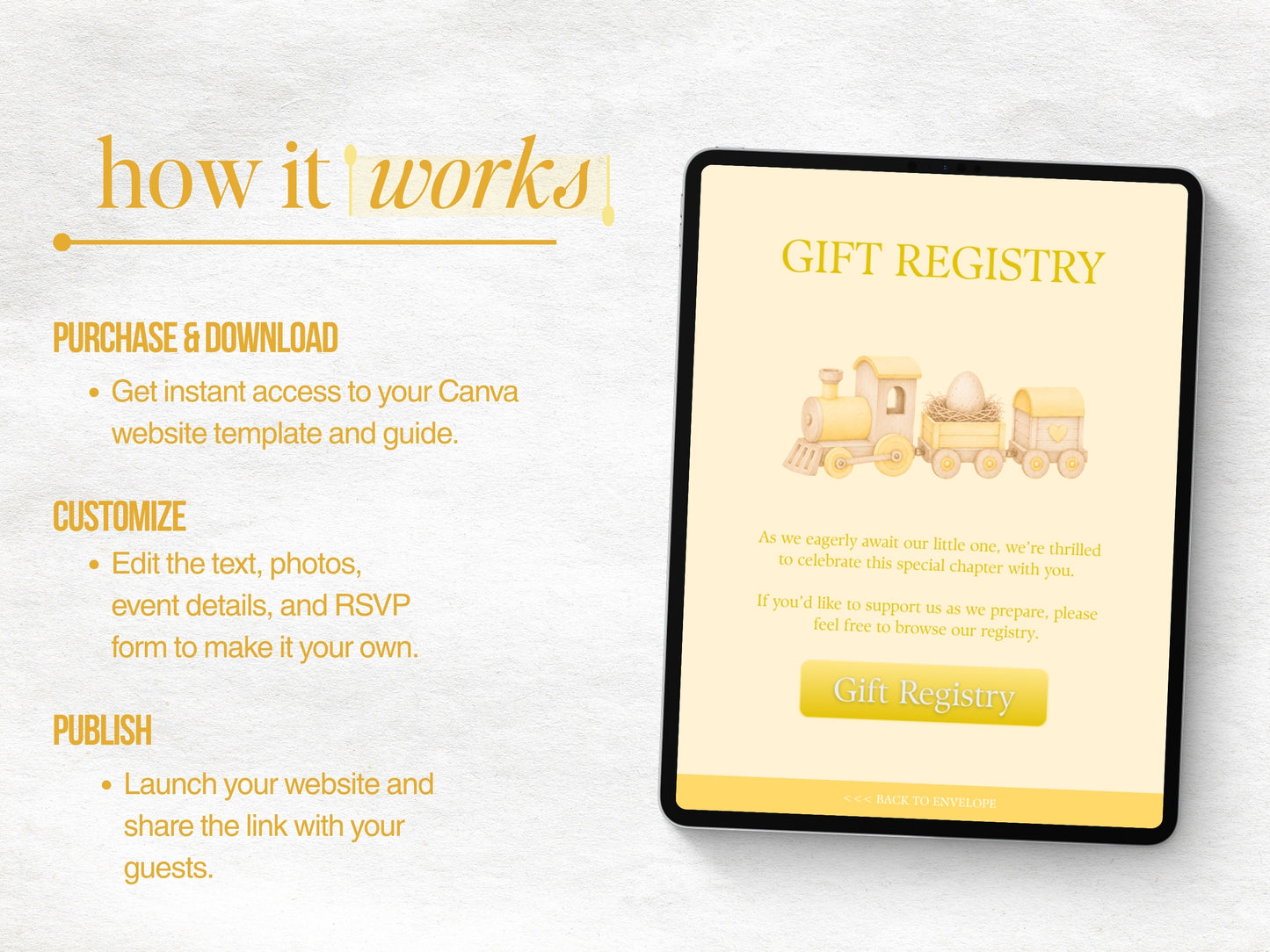 Silly Goose Baby Shower Website - Yellow