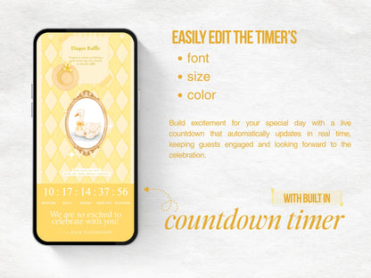 Silly Goose Baby Shower Website - Yellow