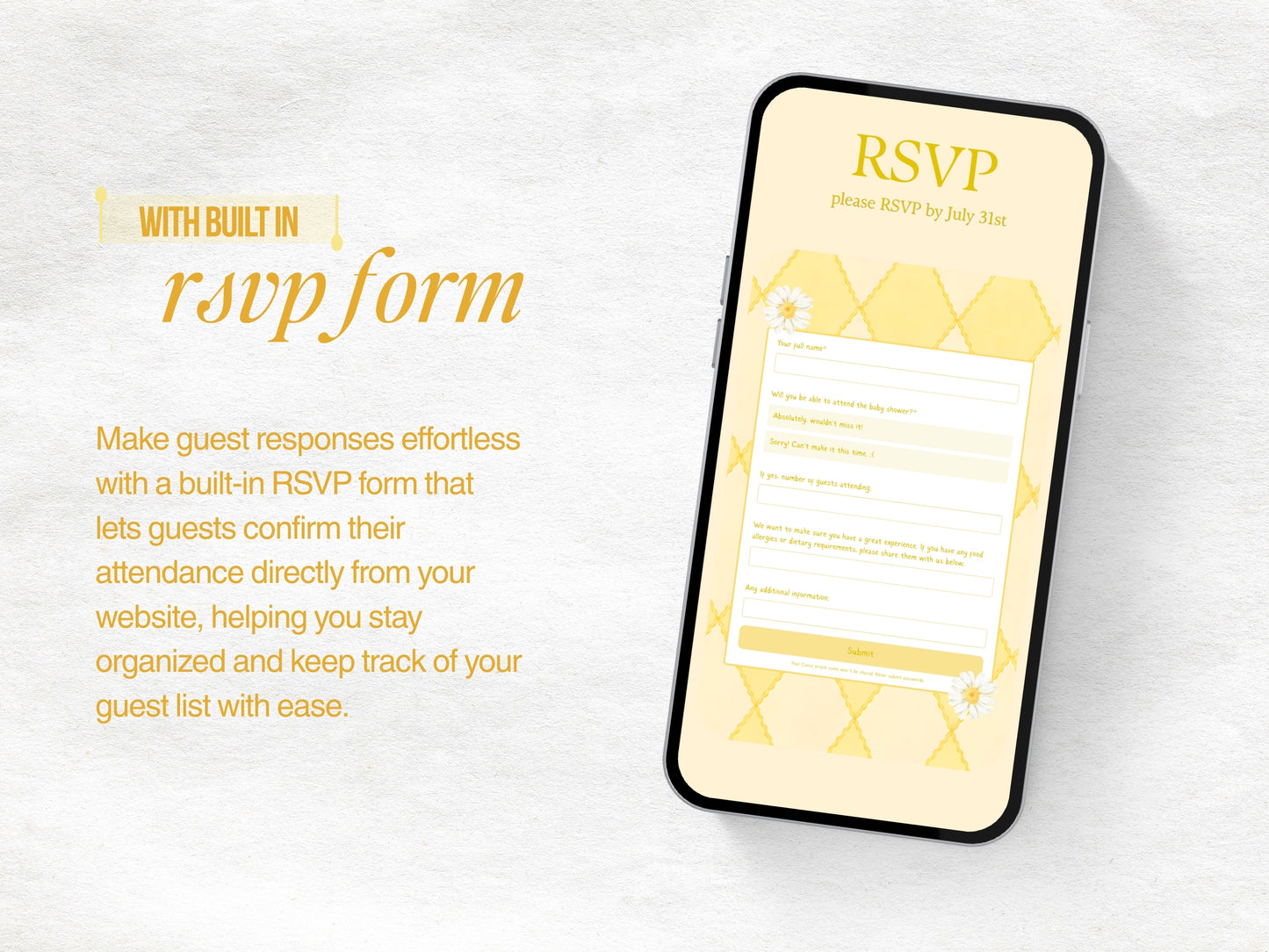 Silly Goose Baby Shower Website - Yellow