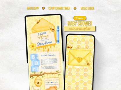 A Little Honey is On the Way Baby Shower Website - Boy