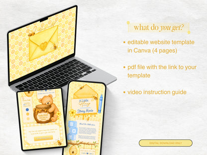 A Little Honey is On the Way Baby Shower Website - Boy