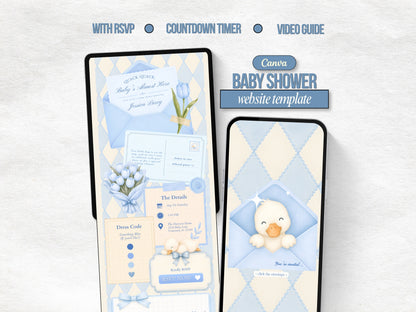Silly Goose Baby Shower Website - Blue
