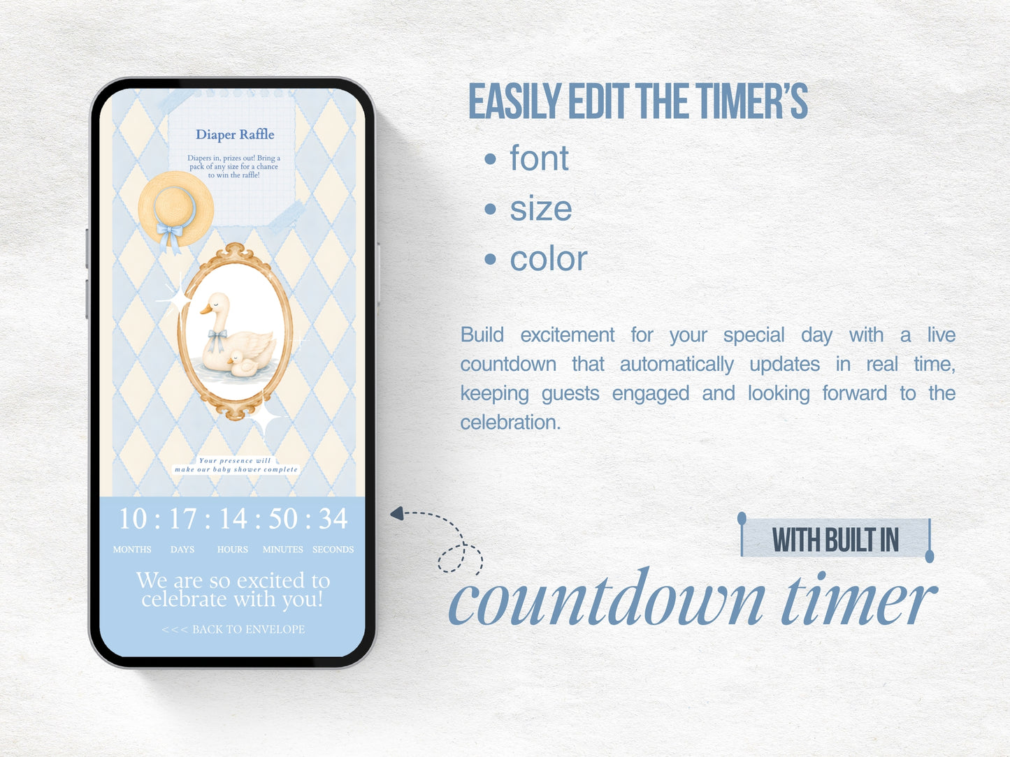 Silly Goose Baby Shower Website - Blue