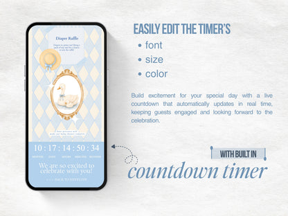 Silly Goose Baby Shower Website - Blue
