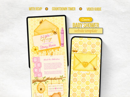 A Little Honey is On the Way Baby Shower Website - Girl