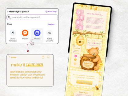 A Little Honey is On the Way Baby Shower Website - Girl