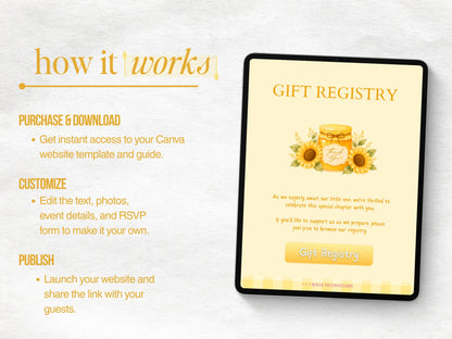 A Little Honey is On the Way Baby Shower Website - Girl