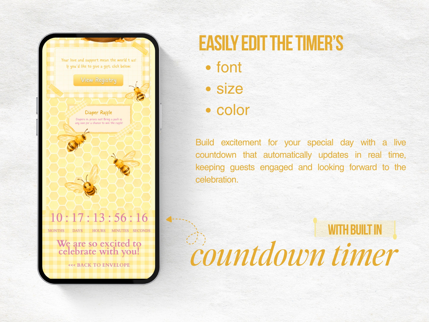 A Little Honey is On the Way Baby Shower Website - Girl