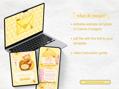 A Little Honey is On the Way Baby Shower Website - Girl
