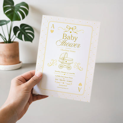 Card Deck Baby Invitation - Yellow