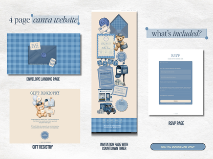 Baby Mail Baby Shower Website - Blue