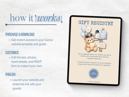 Baby Mail Baby Shower Website - Blue