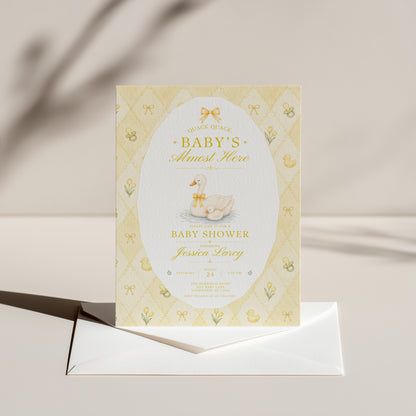 Silly Goose Baby Invitation - Yellow