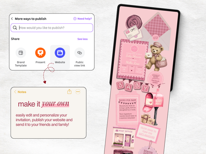 Baby Mail Baby Shower Website - Pink