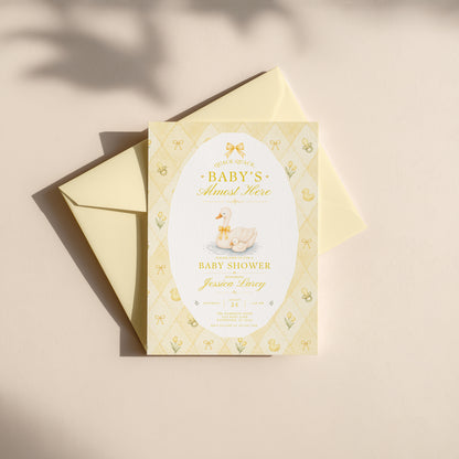 Silly Goose Baby Invitation - Yellow