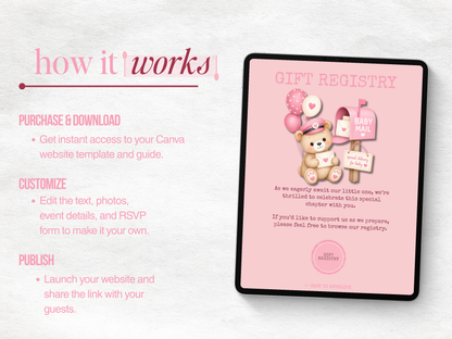 Baby Mail Baby Shower Website - Pink