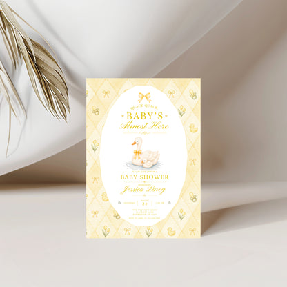 Silly Goose Baby Invitation - Yellow