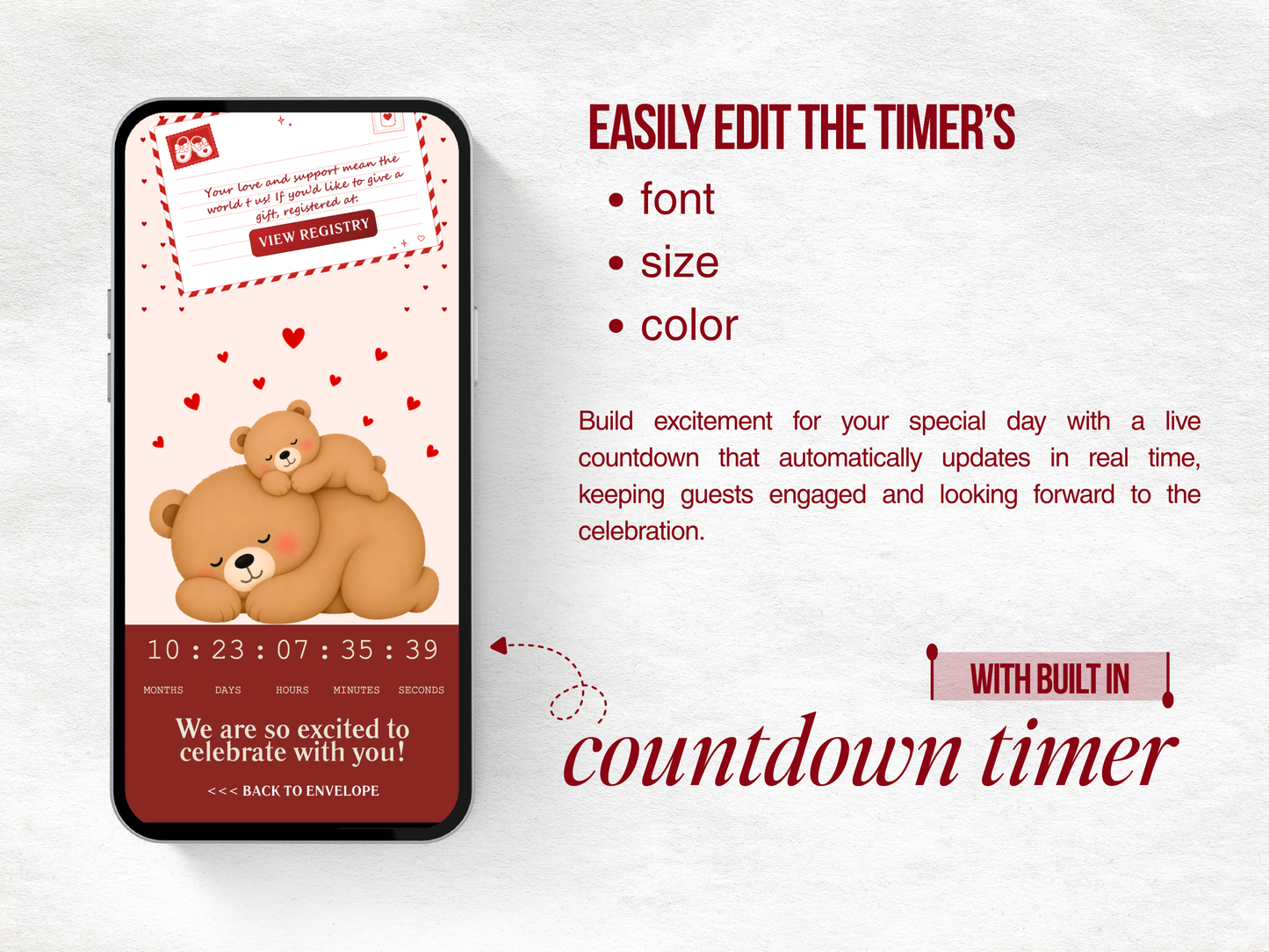 Red Bear Baby Shower Website