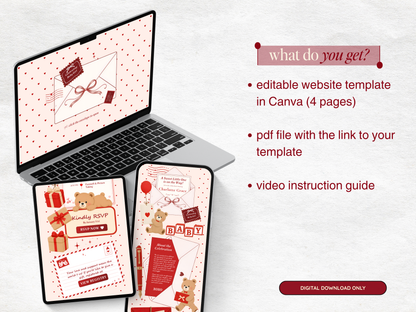 Red Bear Baby Shower Website
