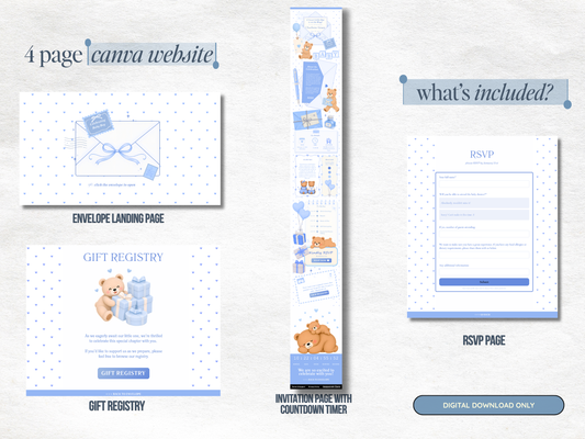 Blue Bear Baby Shower Website