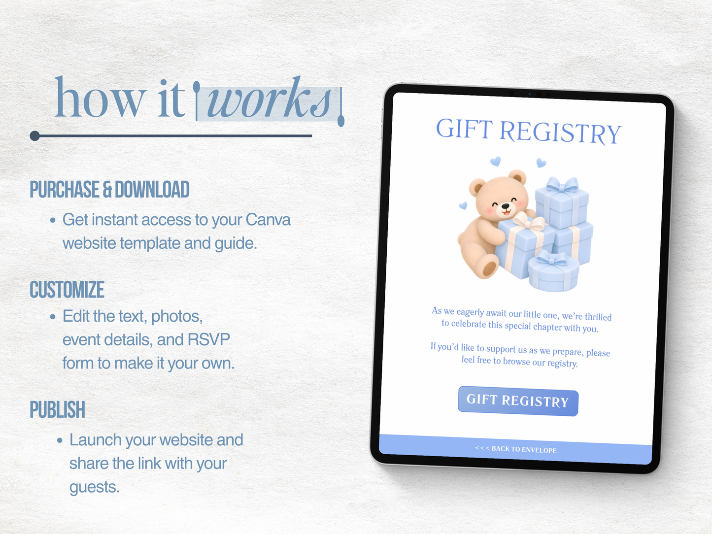 Blue Bear Baby Shower Website
