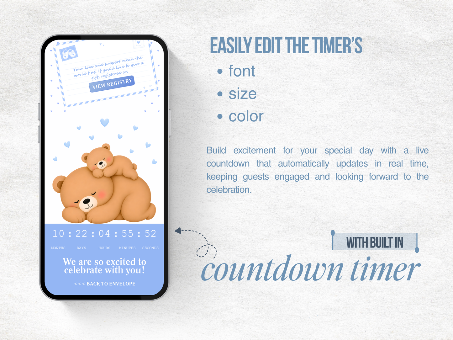 Blue Bear Baby Shower Website