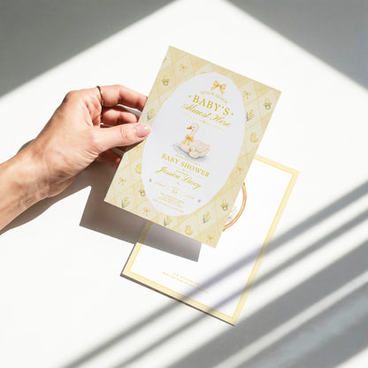 Silly Goose Baby Invitation - Yellow
