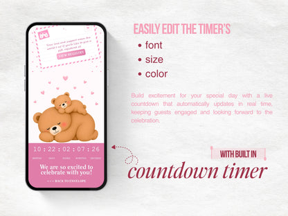 Pink Bear Baby Shower Website