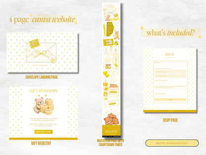 Yellow Bear Baby Shower Website