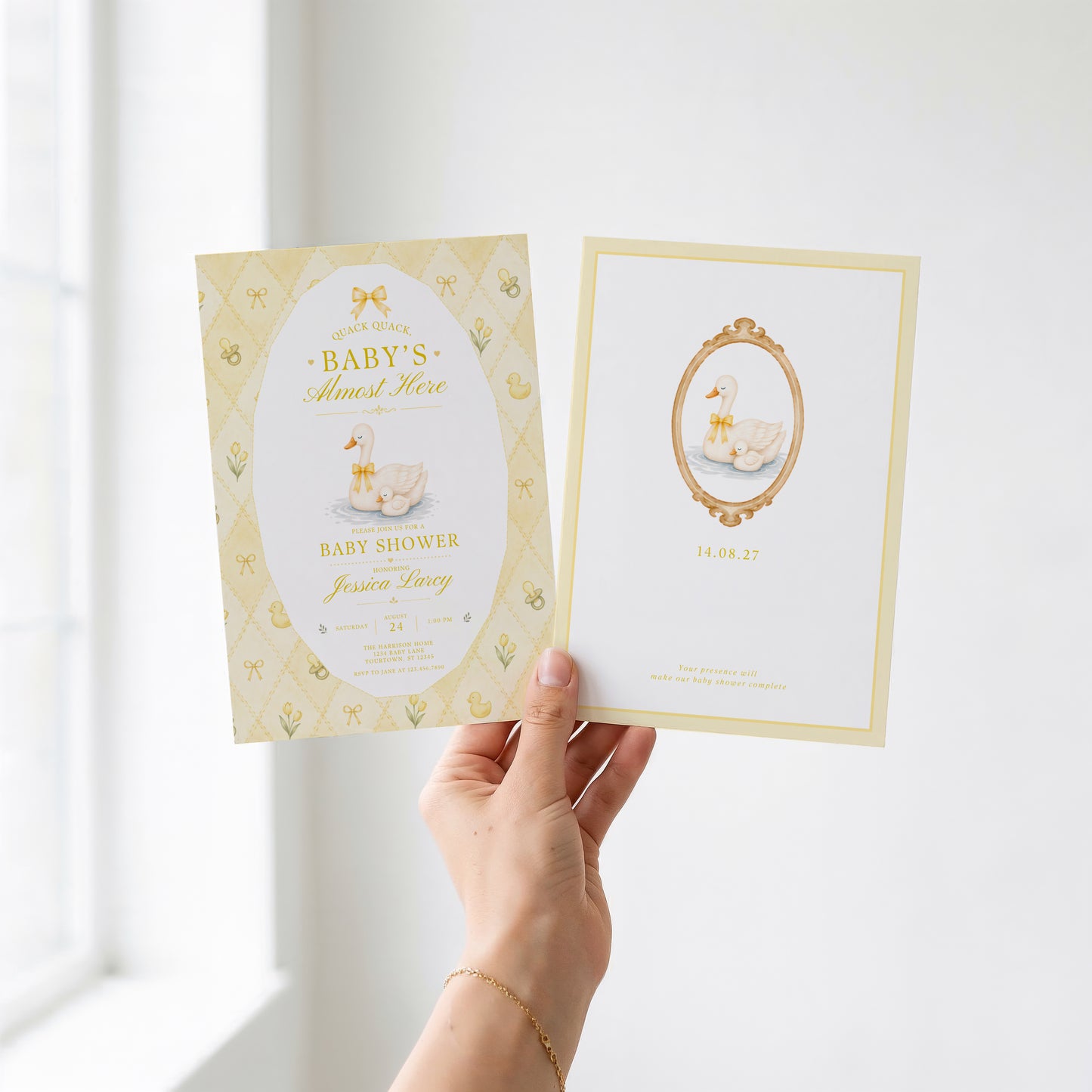 Silly Goose Baby Invitation - Yellow