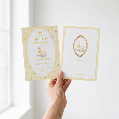 Silly Goose Baby Invitation - Yellow