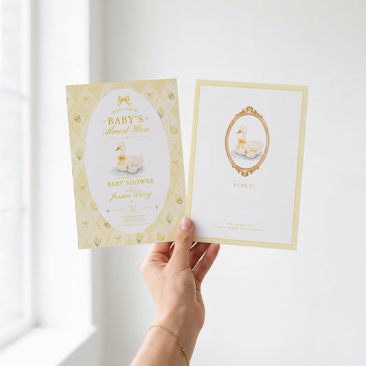 Silly Goose Baby Invitation - Yellow