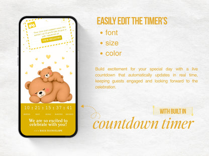 Yellow Bear Baby Shower Website