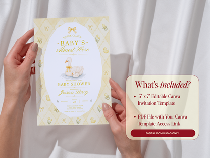 Silly Goose Baby Invitation - Yellow