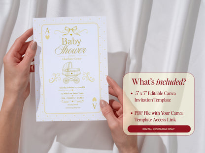 Card Deck Baby Invitation - Yellow